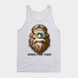 Dodge Your Taxes Sasquatch (Black Text) Tank Top